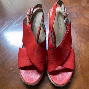 Via Spiga Open Toe Slingback Wedges